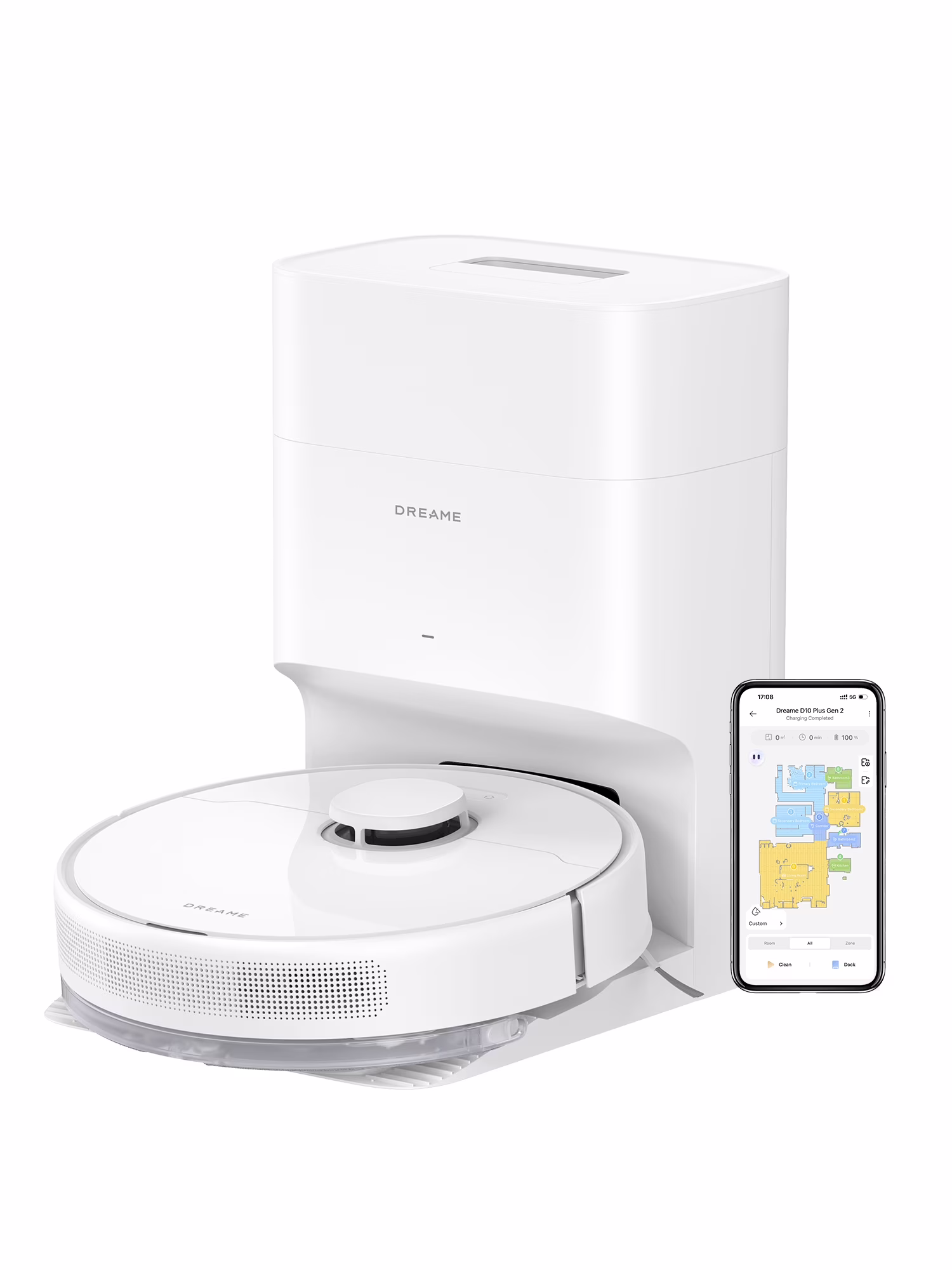 Dreame C20 Plus Robot Vacuum and Mop with Self Emptying Base for 90 Days of Cleaning, 6000 Pa Suction and Lidar Navigation, Obstacle Avoidance, Wi - Fi Connected