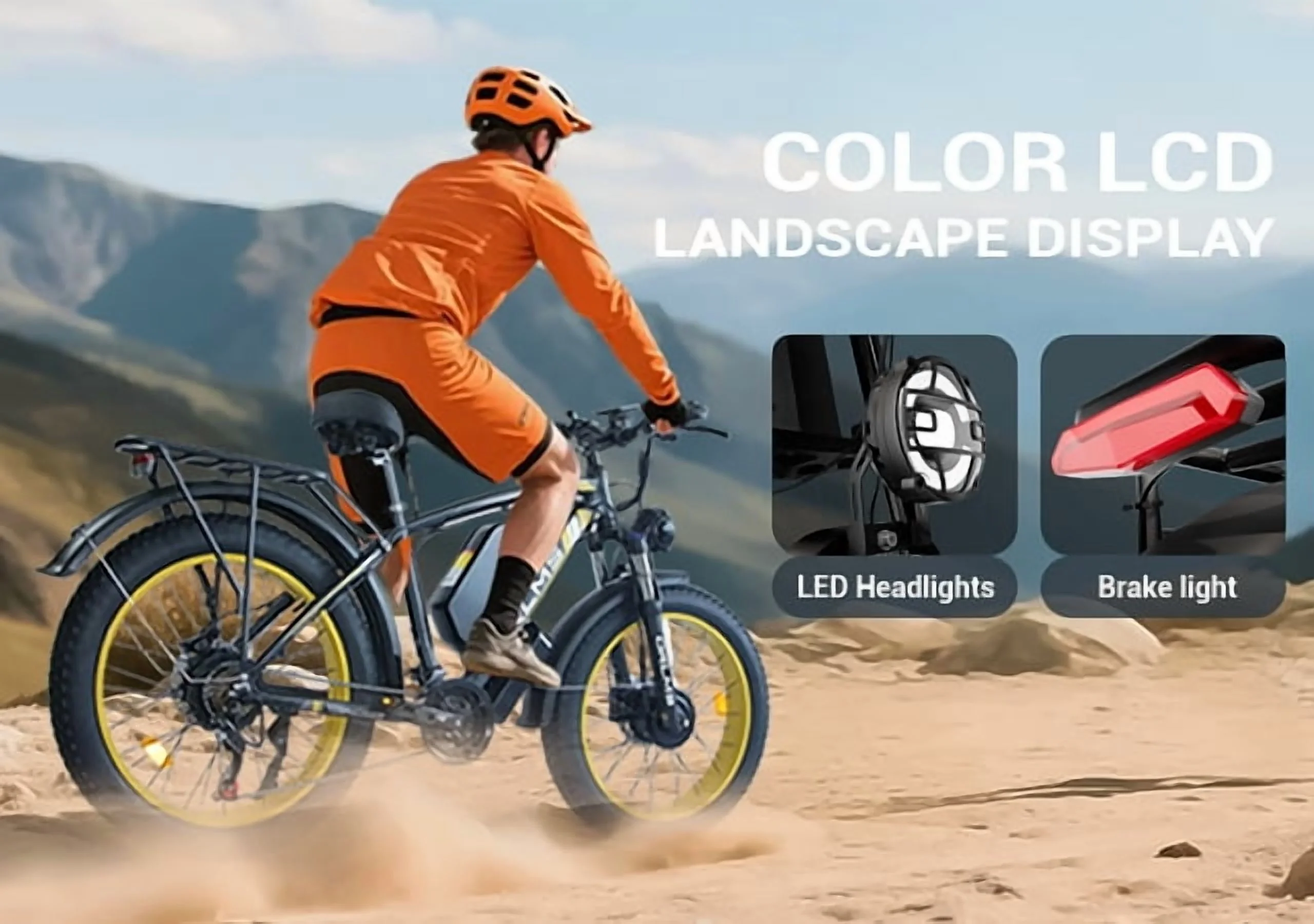 5000W-Electric-Bike for Adults-Men, Dual-Motor-Ebike 50MPH-Hunting-Ebike, 60V 25AH Long Range Dirtbike, 26" x 4.0 Fat-Tire-Electric-Bicycle,AWD 21-Speed Mountain Bike for Off-Road Snow Sand - Image 4