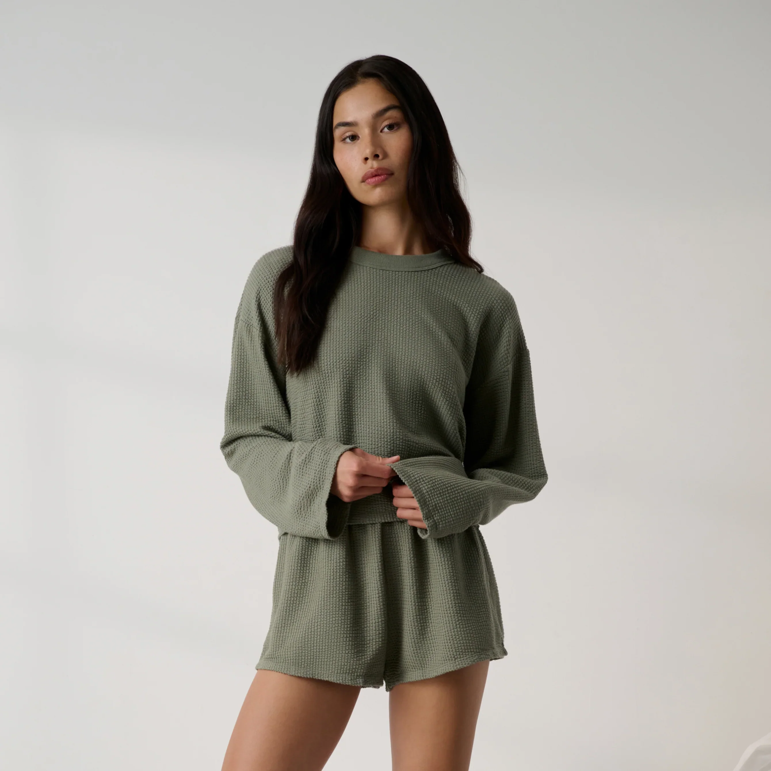 Organic Cotton Seersucker Wide Sleeve