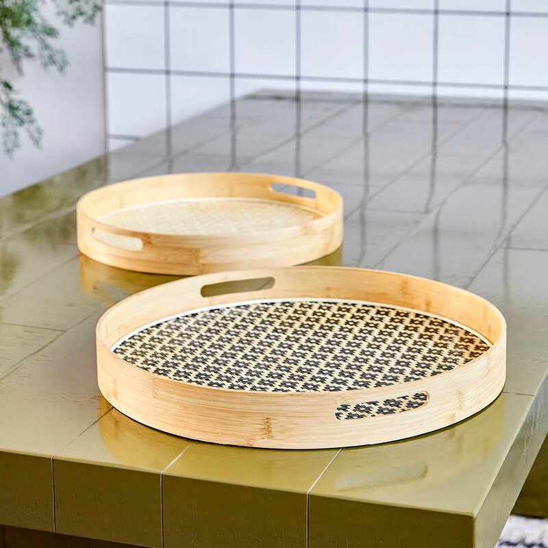 Tray serveringsbrett i bambus 2 stk