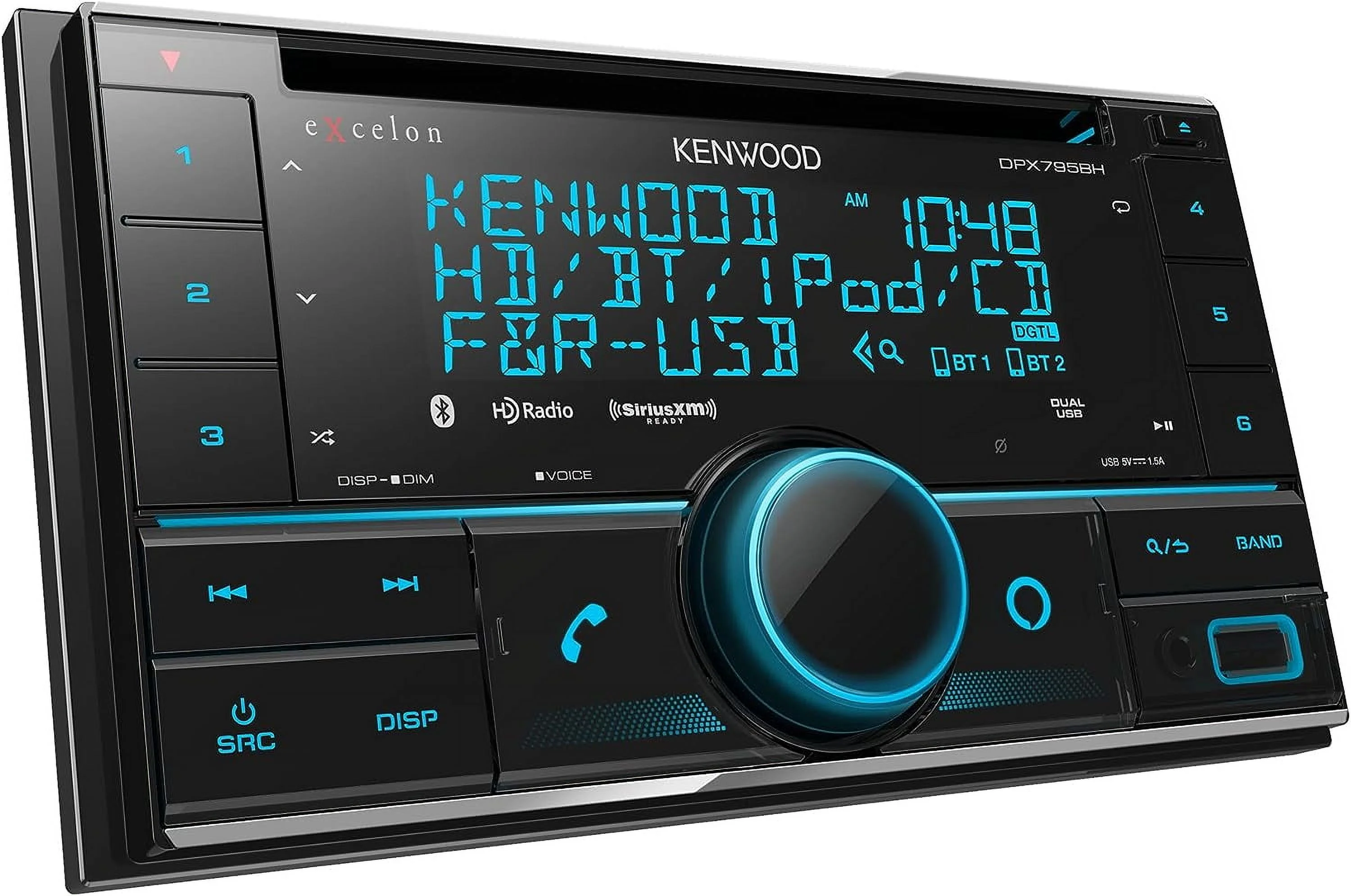 DPX505BT Double DIN in-Dash CD Car Stereo. AM/FM with Bluetooth, Amazon Alexa Voice Control, High-Contrast 3-line Display with Variable-Color Illumination - Image 5