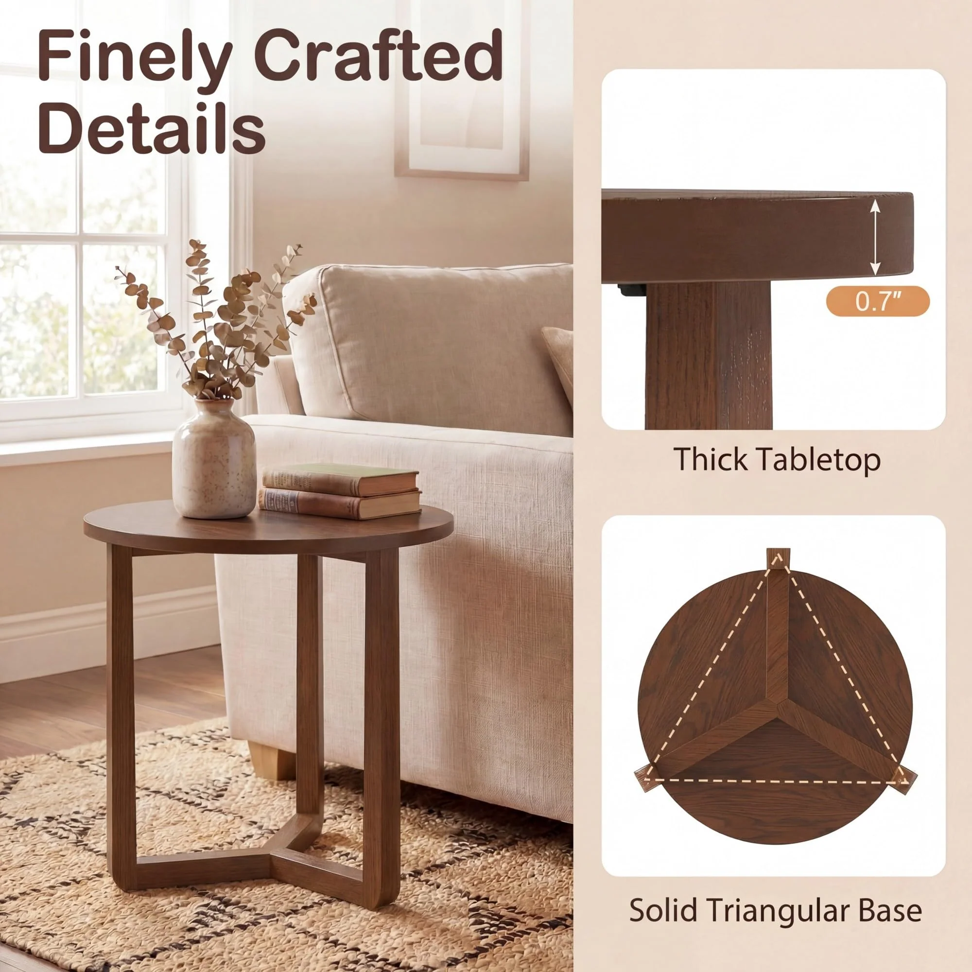 Tangkula Farmhouse Side Table | 22.5