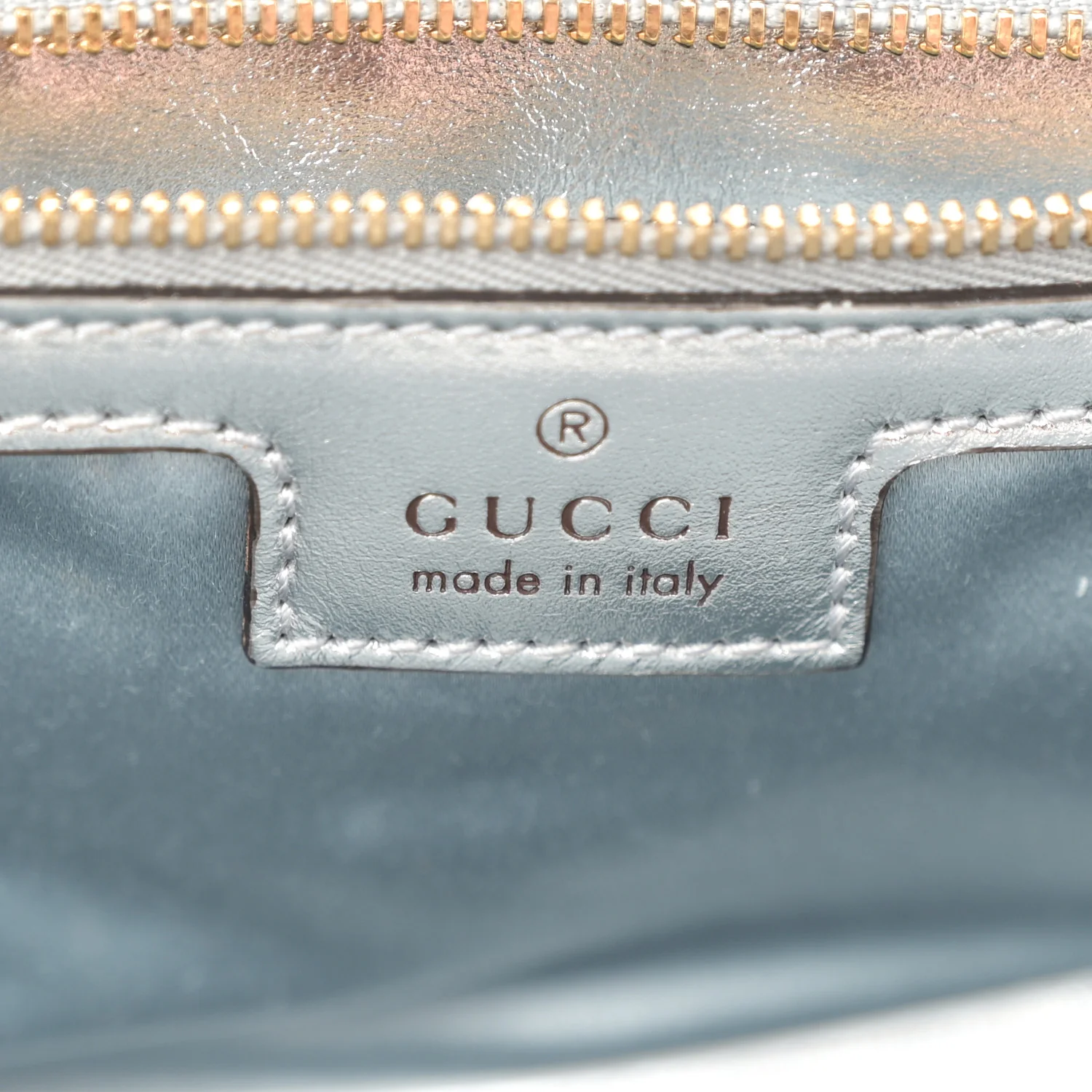 Iridescent Nappa Chevron Matelasse Small GG Marmont Shoulder Bag Iridescent Snow Light Blue