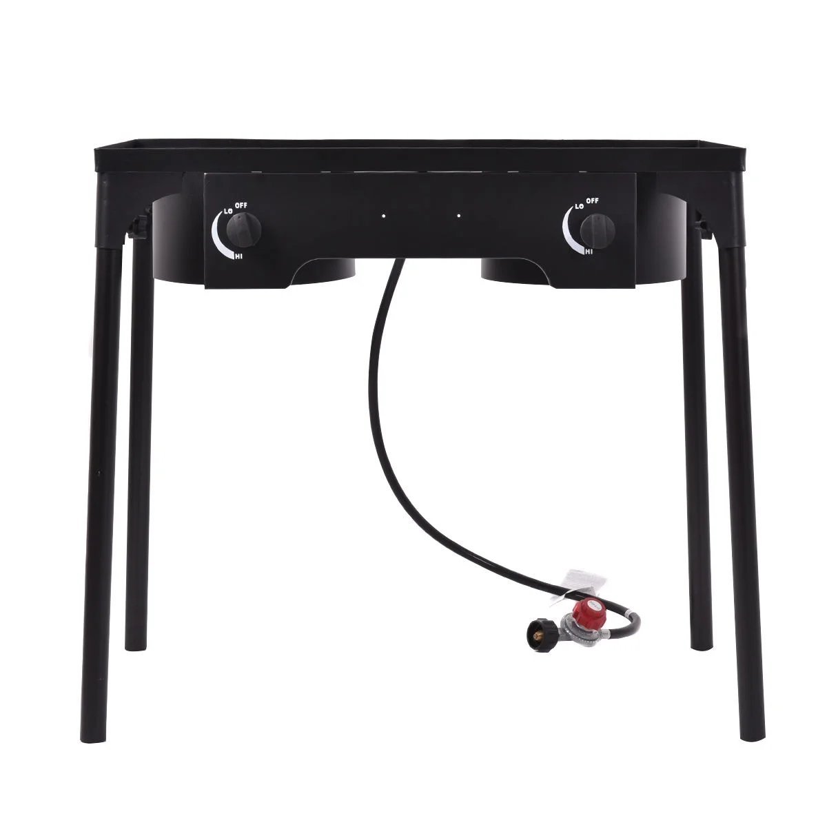 Double Burner Gas Propane Cooker Outdoor Picnic Stove Stand BBQ Grill - Image 7