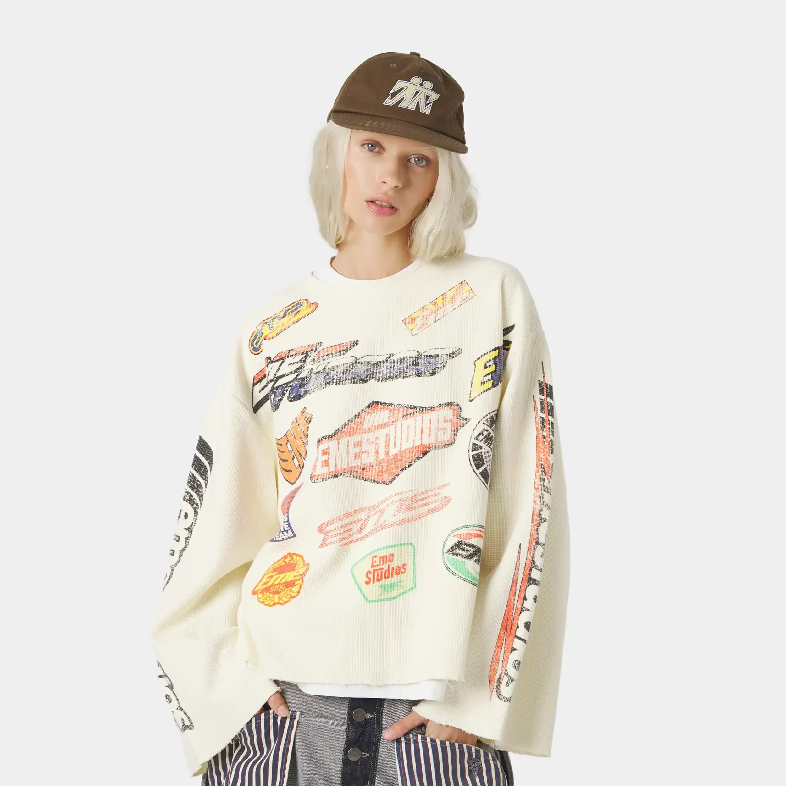 Waffle Off Sand Crewneck