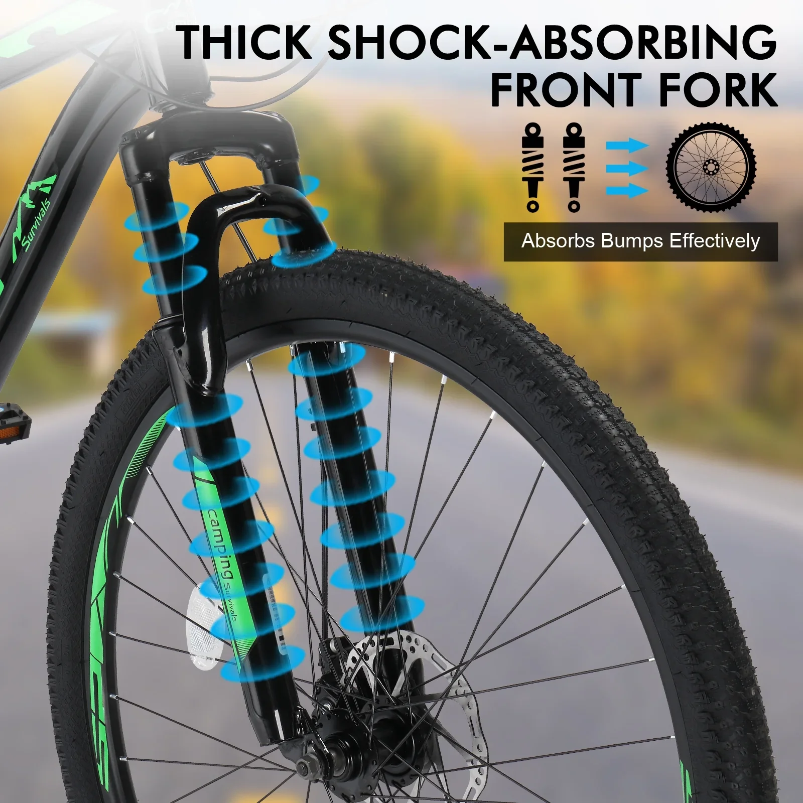UBesGoo 29in Mountain Bike for Adult, 21 Speed MTB Bicycle for Men/Women, Dual Disc Brakes, Carbon Steel Frame, Black