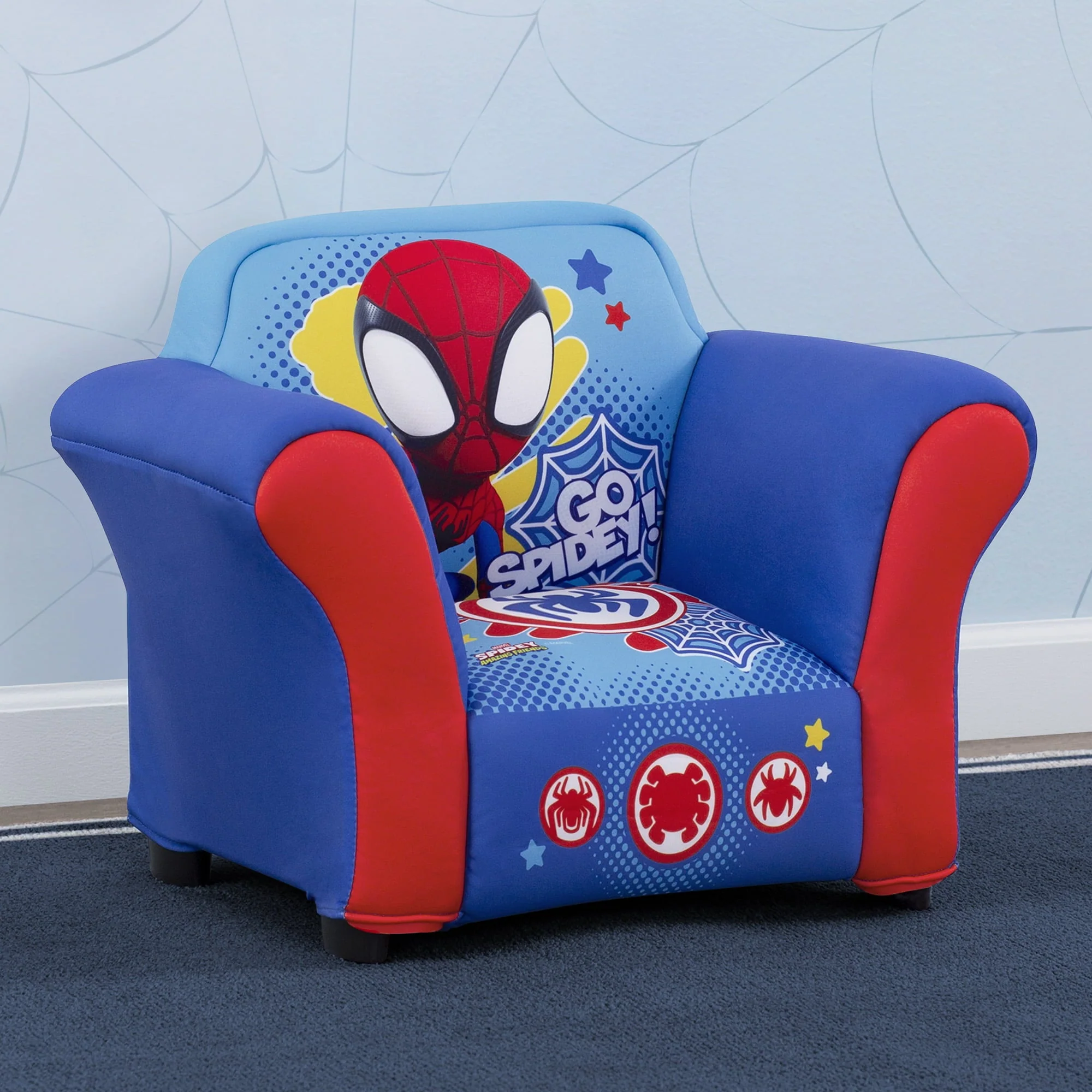 Marvel Spidey and His Amazing Friends Upholstered Chair with Sculpted Plastic Frame by Delta Children Image 2