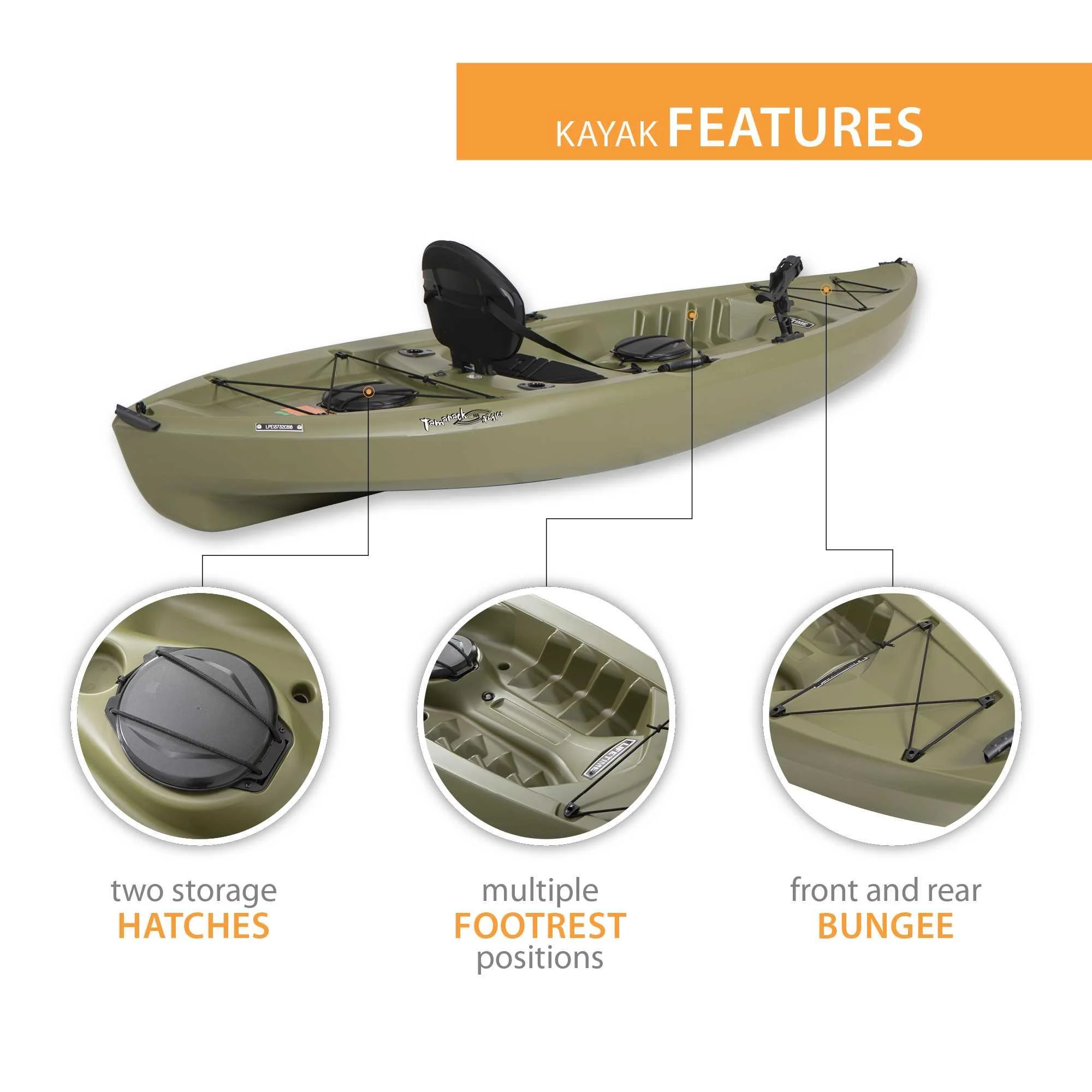 Lifetime Tamarack Angler 10 Ft. Fishing Kayak, Volcano Fusion (91340)