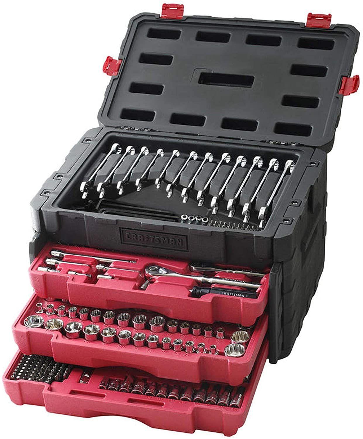 Coffret d'outils de mécanicien Craftsman 450 pièces (2025), comprenant une clé à cliquet, des douilles et des clés à main.