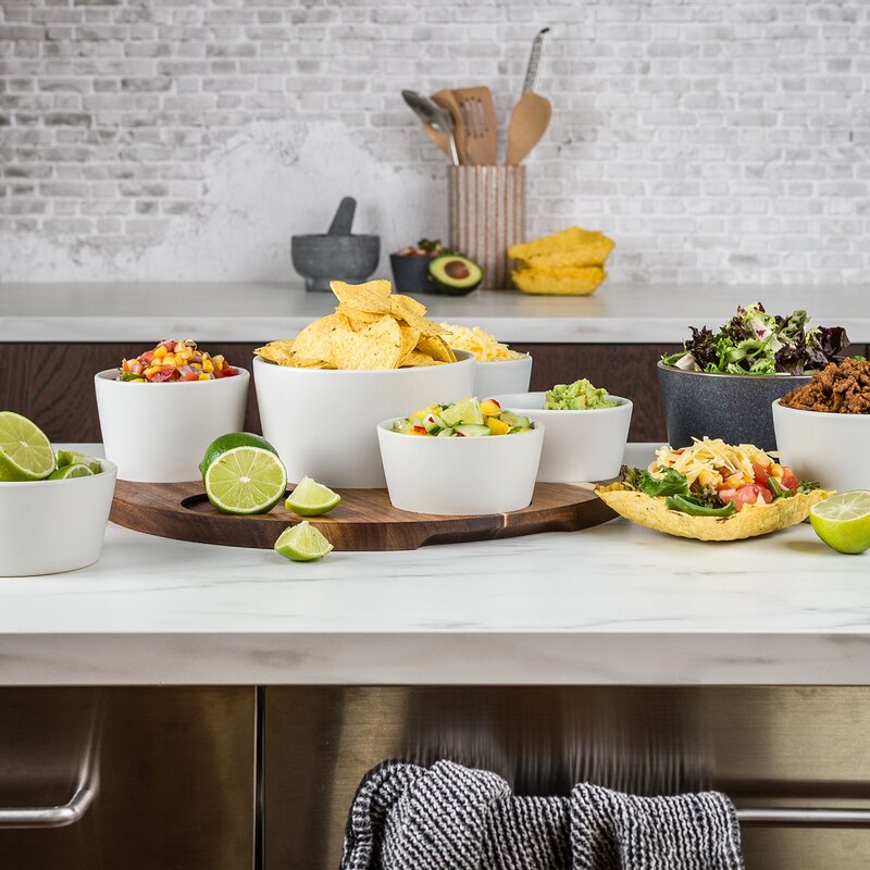 Nord tacosett 7 skåler tre/hvit