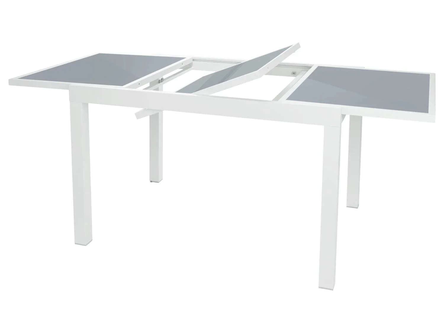 LIVARNO home Ensemble en alu  Houston , 5 pices - table extensible & 4 fauteuils pliants, blanc