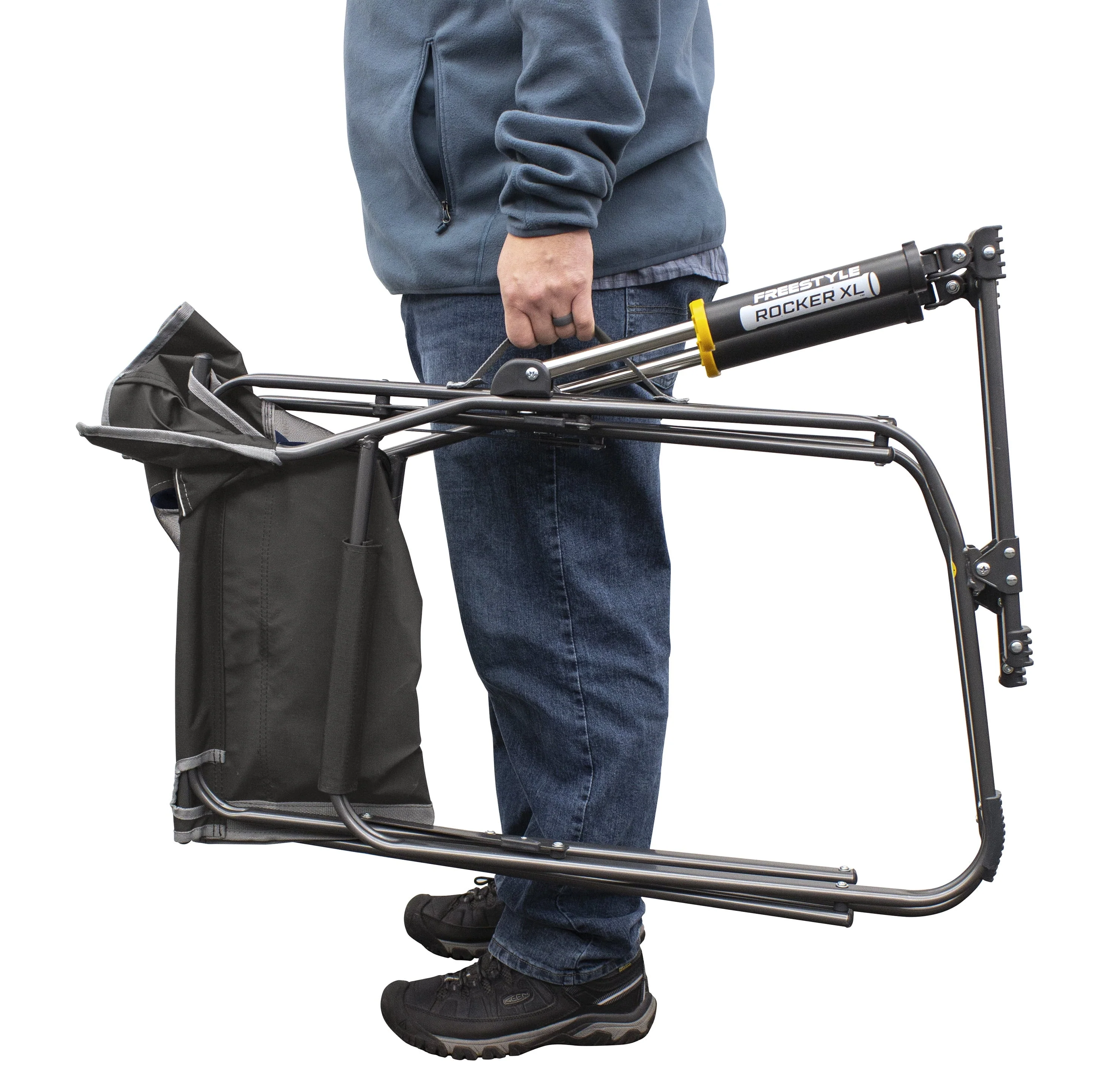 Freestyle Rocker XL Heavy Duty Portable Folding Camping Chair, Pewter Gray Image 3