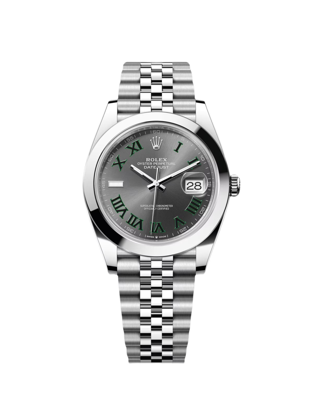 【Super Clone】RLX Datejust 41mm 126300 Slate Roman Oyster Stainless Steel Watch