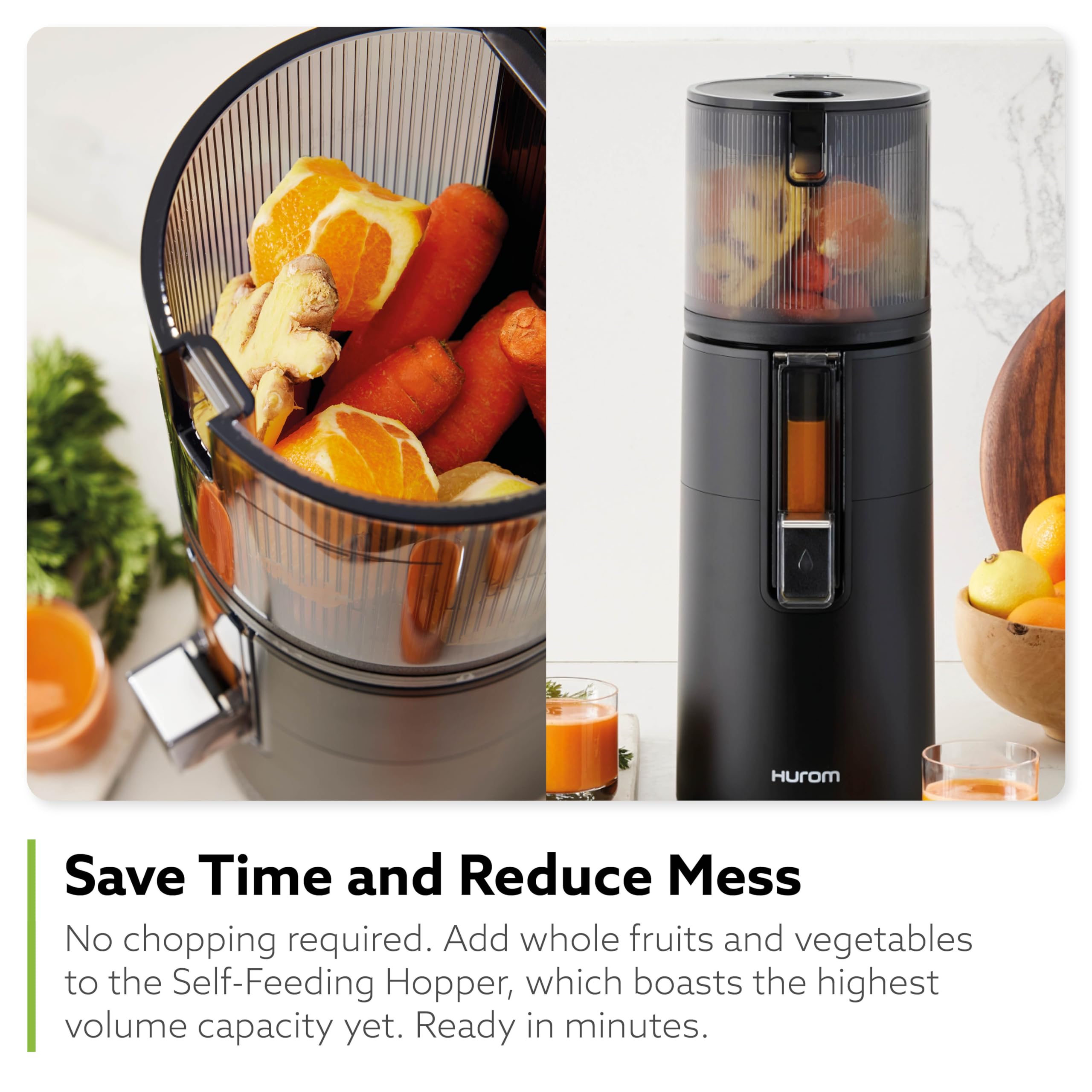 H400 Cold Press Juicer Machine, Award Winning Masticating Slow Juicer, Easy to Clean, Strainer & Hands Free with Self Feeding, Wide Mouth Hopper, Easy Assembly (Matte Black)