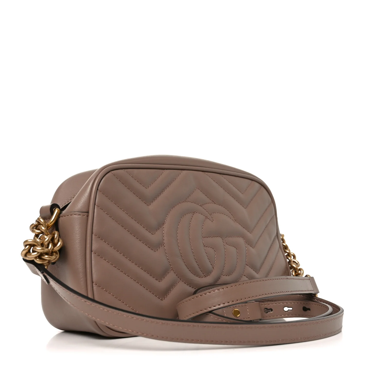 Calfskin Matelasse Small GG Marmont Chain Shoulder Bag Porcelain Rose