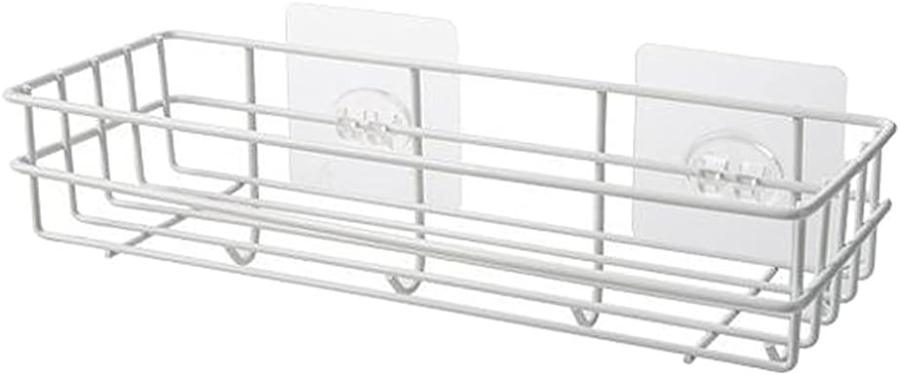 Bathroom Shower Hanging Shelf Holder Kitchen,Bedroom Bathroom Makeup Storage Basket (Bianco) (Bianco)