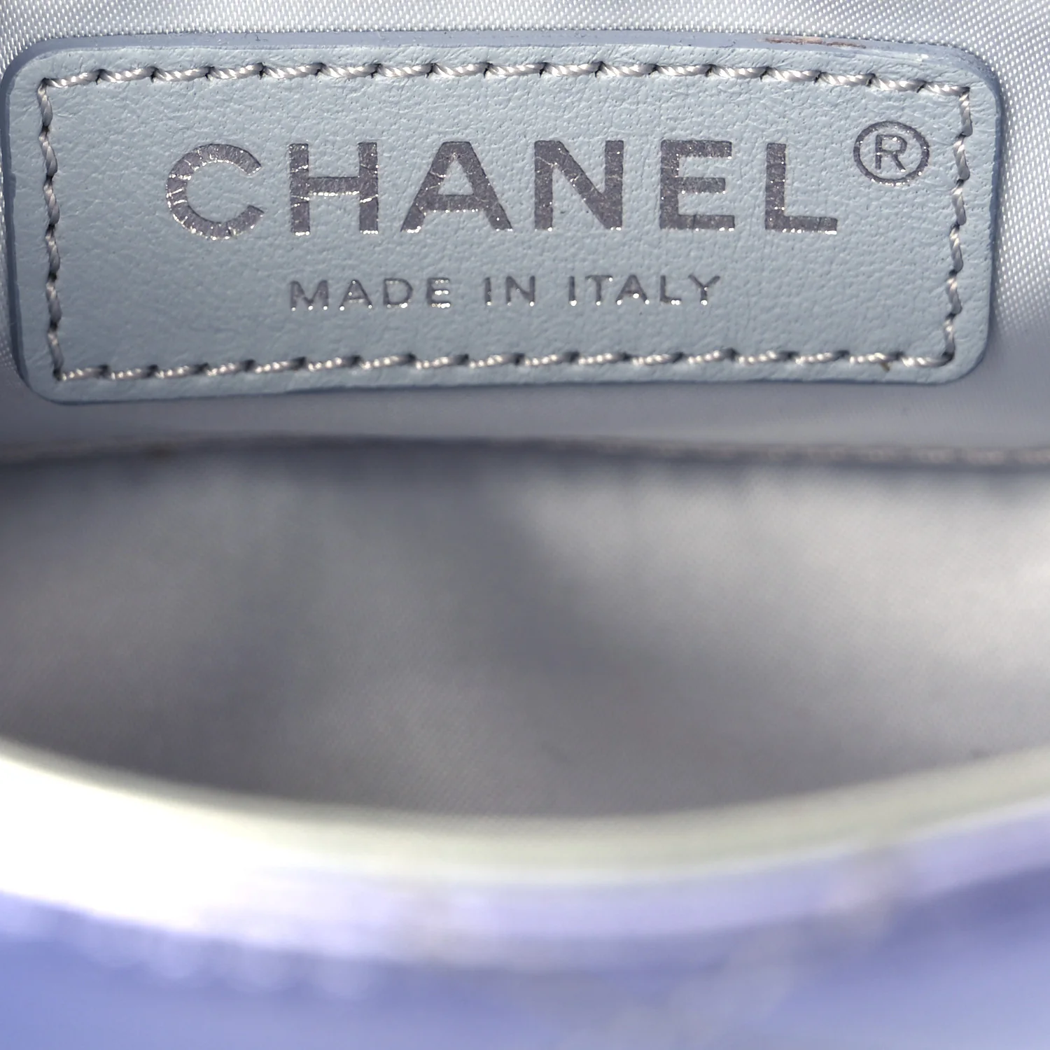Gradient Metallic Calfskin Quilted Clutch Silver Blue Yellow Purple