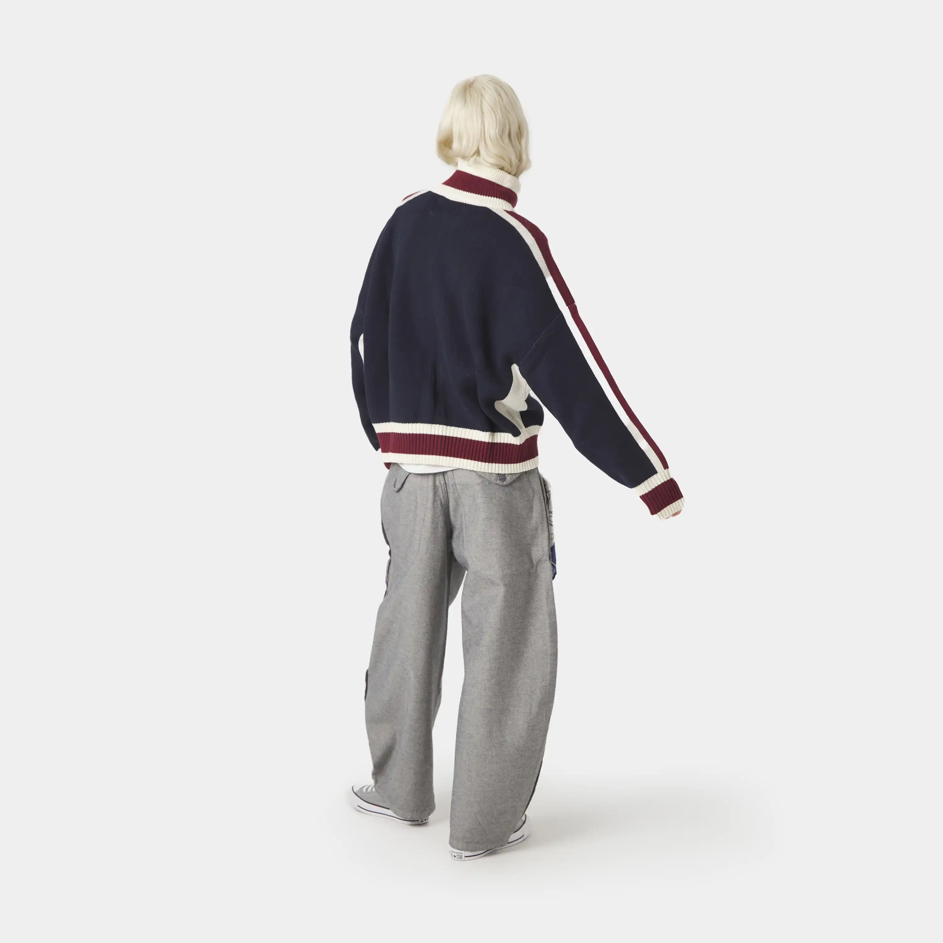 Echellor Navy Zipper Knit