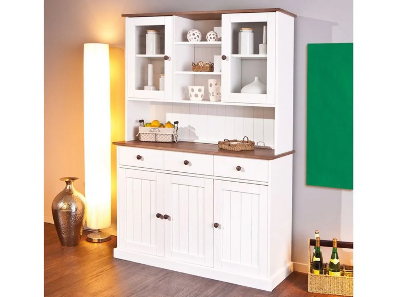 Inter Link Commode haut de gamme style campagnard, bois de pin