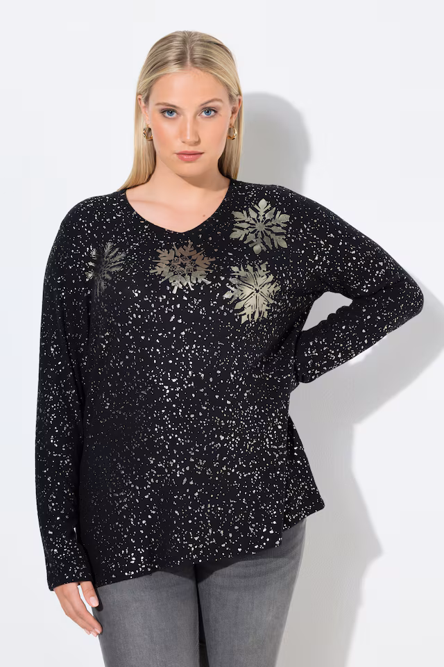 Metallic Snowflake Sweatshirt