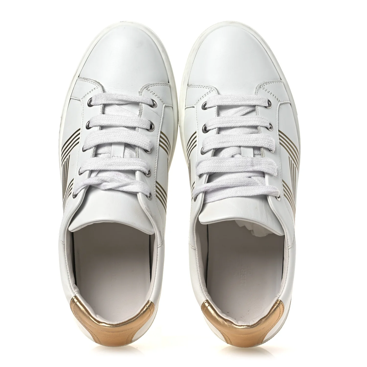 Metallic Calfskin Womens Advantage Sneakers 39.5 White Dore