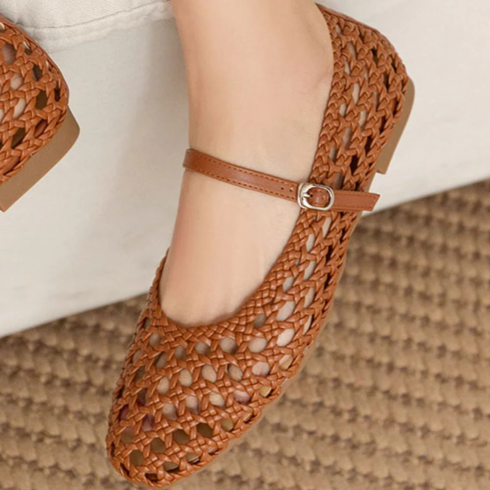 Ballerines en maille tissée pour femmes