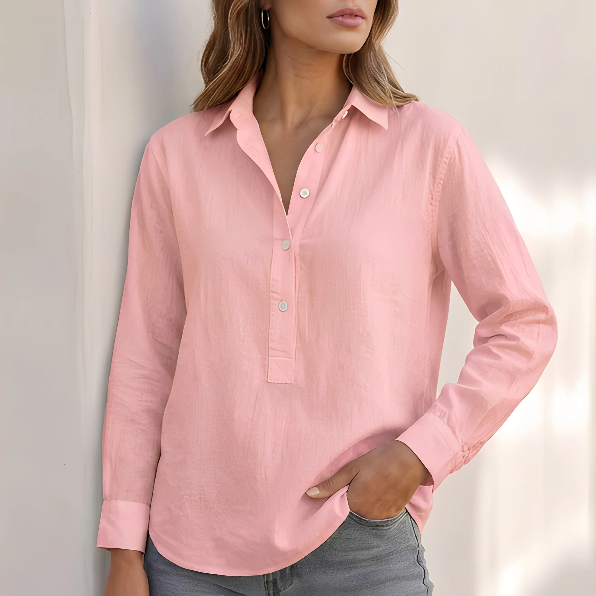 Andy - Blouse élégante à col en V pour femme