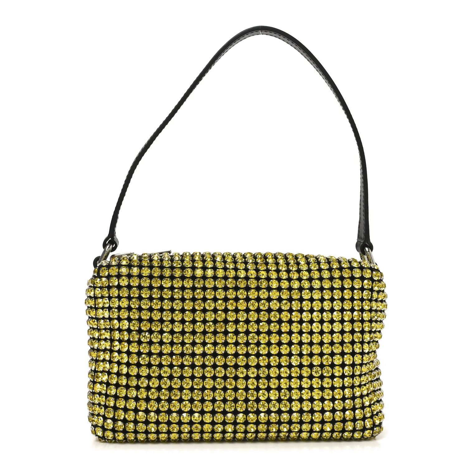 Mesh Crystal Rhinestone Mini Heiress Pouch Porcelain