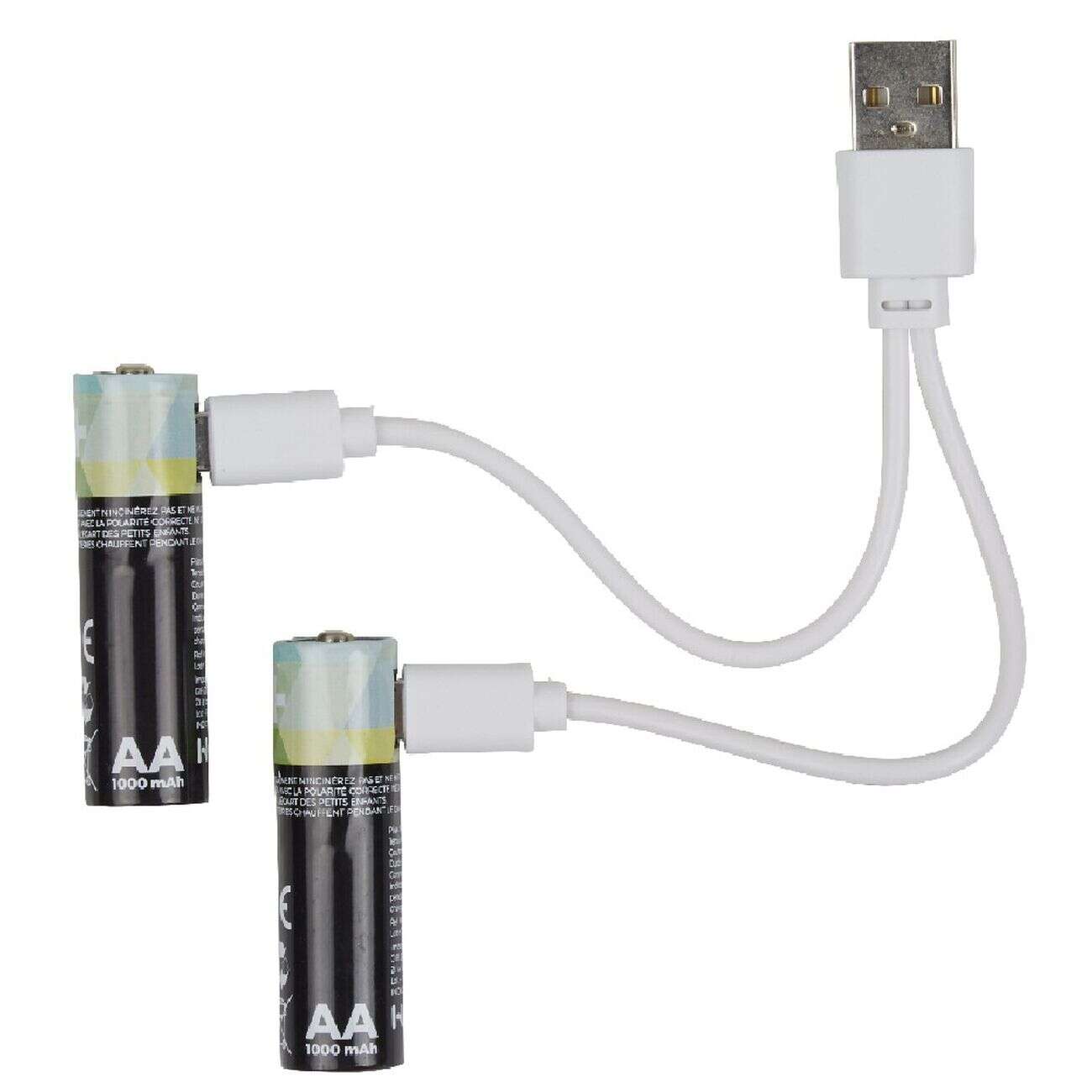 Pile rechargeable USB x4