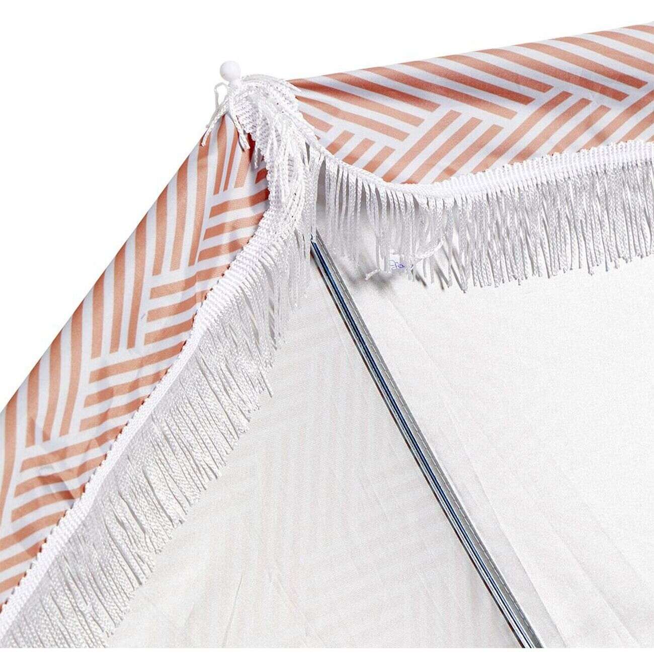 Parasol de plage blanc et rose Ø106xH80cm