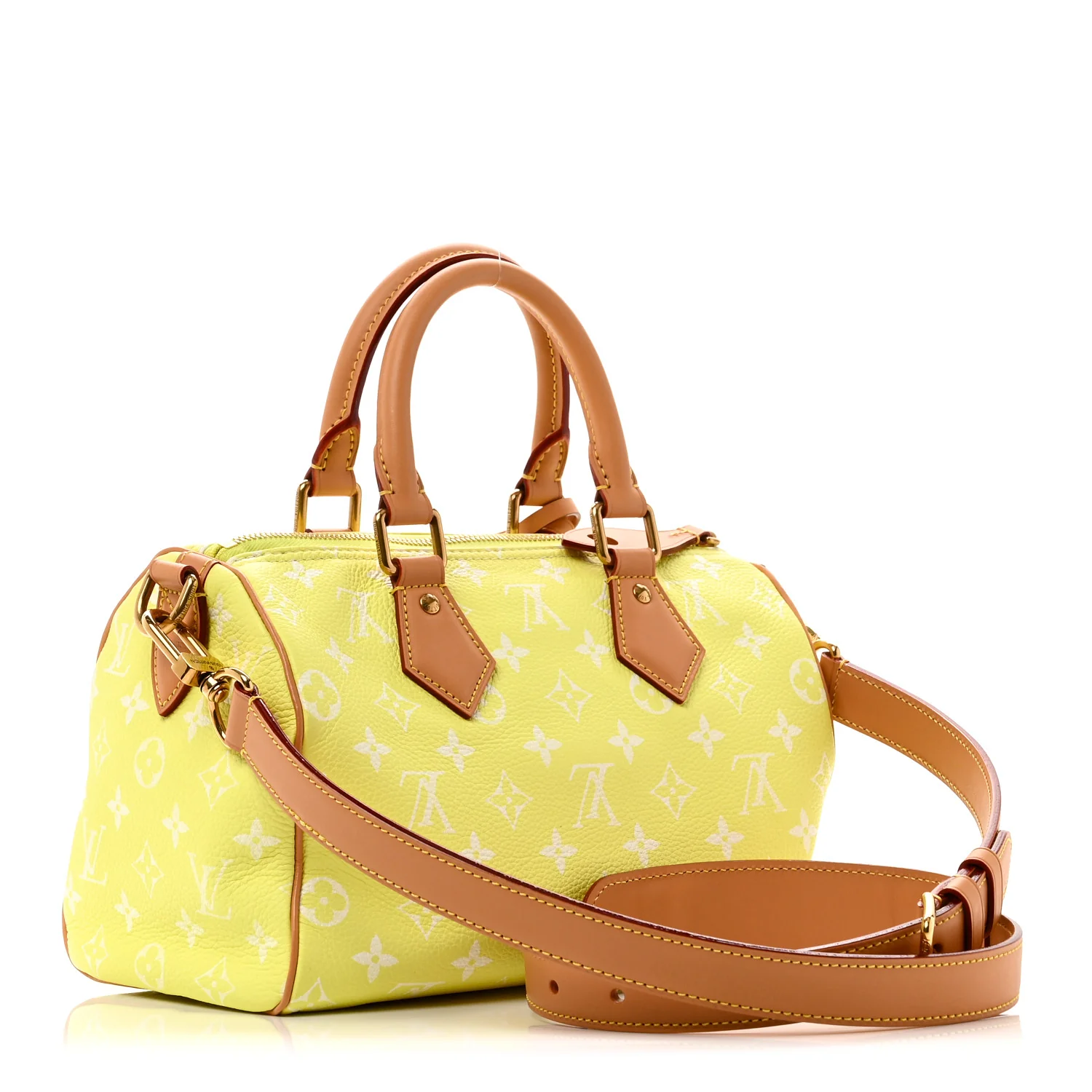 Calfskin Monogram Speedy P9 Bandouliere 25 Lemonade Yellow