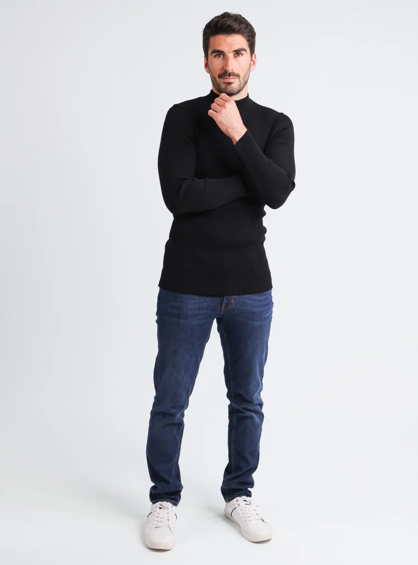 Pull homme 100% laine mérinos Noir