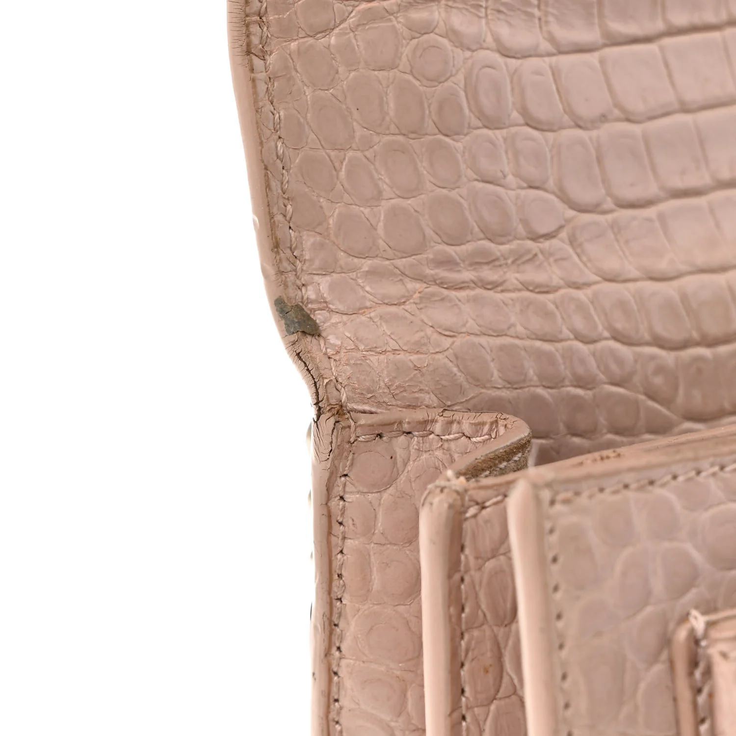 Calfskin Crocodile Embossed Medium Monogram Sunset Rose Antic