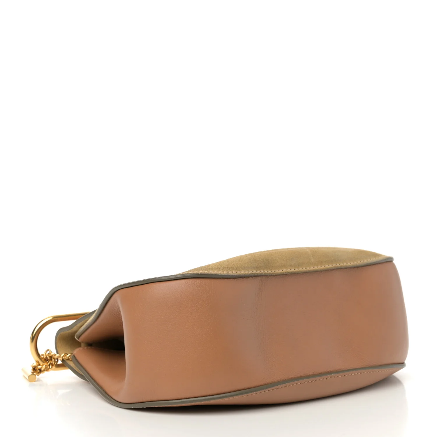 Suede Smooth Calfskin Drew Shoulder Bag Milky Coffee