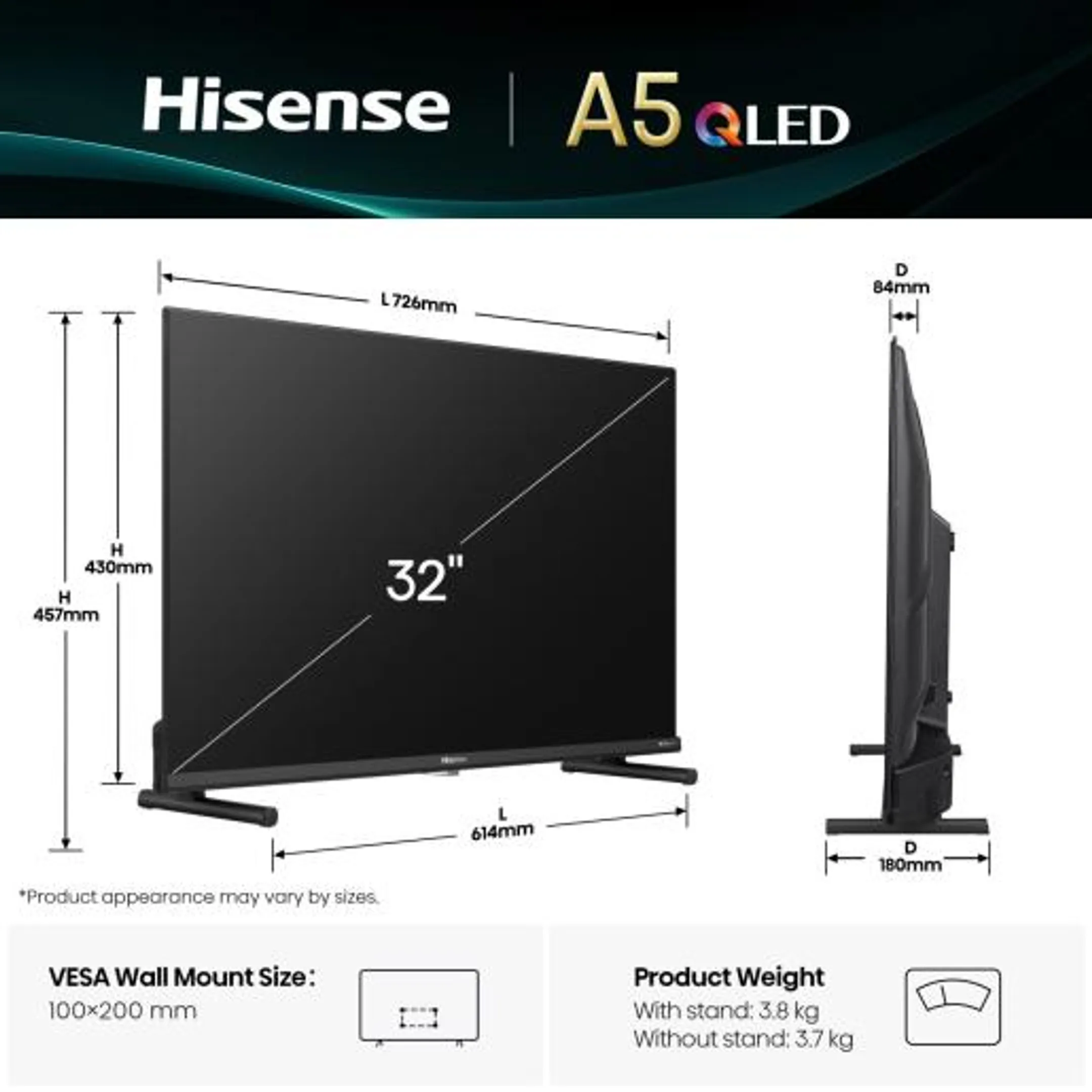 Hisense QLED TV FHD 32A5Q (2025) - 32 nch