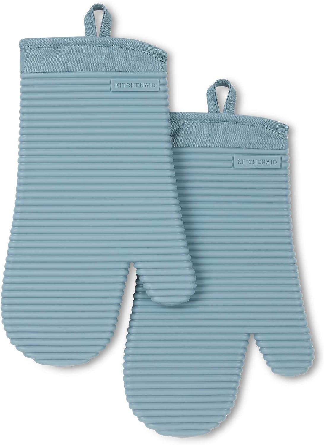 KITCHENAID Ribbed Soft Silicone Oven Mitt 2-Pack Set, 7.5