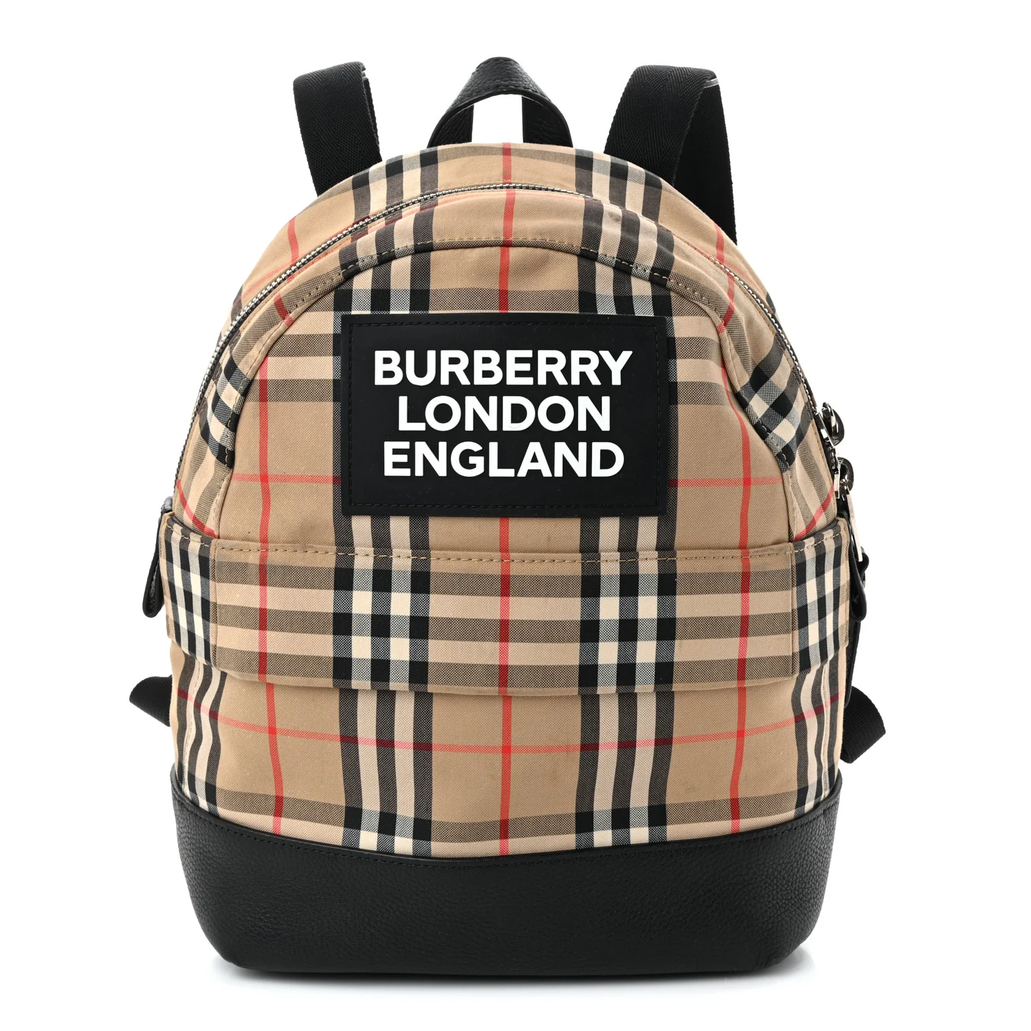 House Check Canvas Calfskin Small Nico Backpack Archive Beige