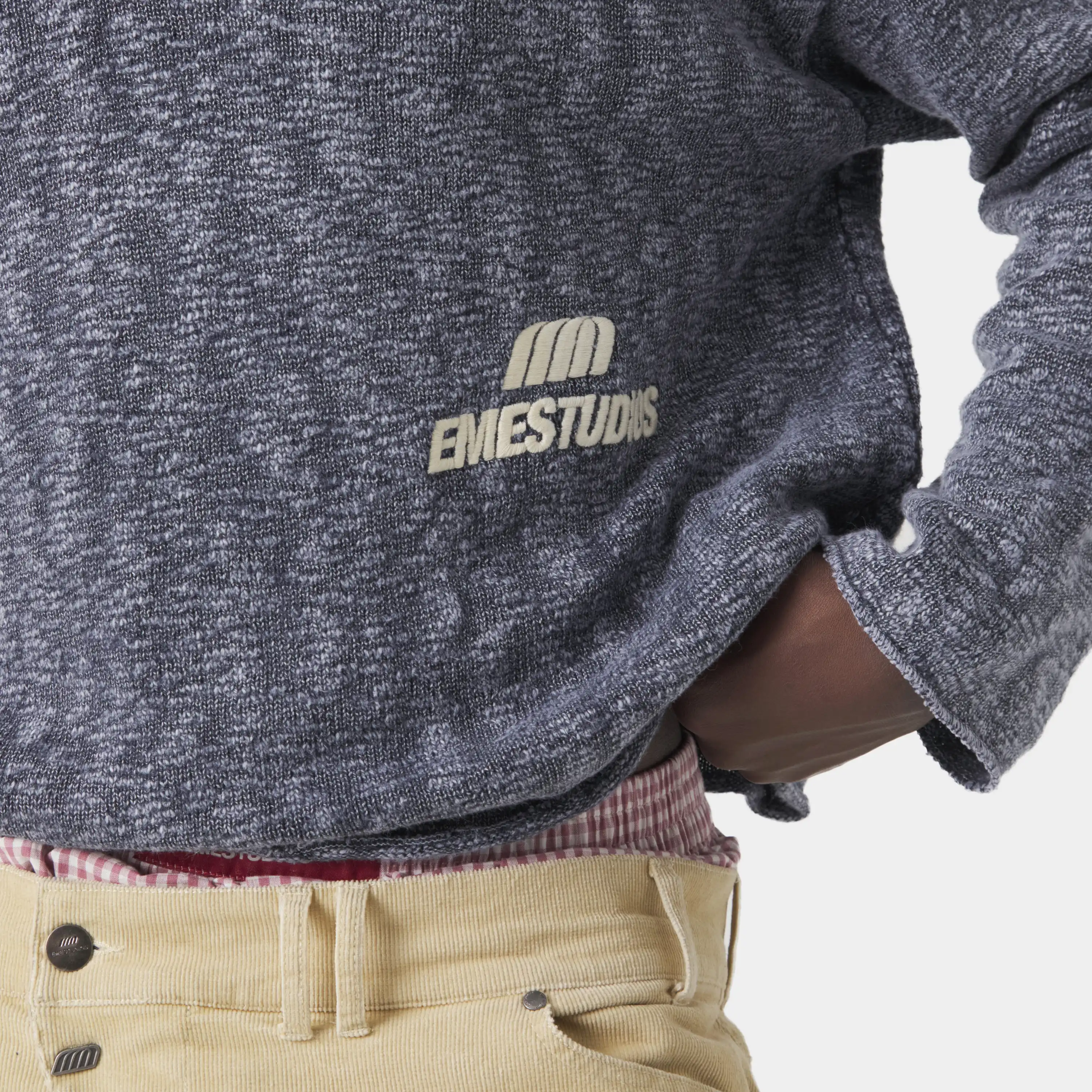 Kiff Navy Distressed Knit Polo