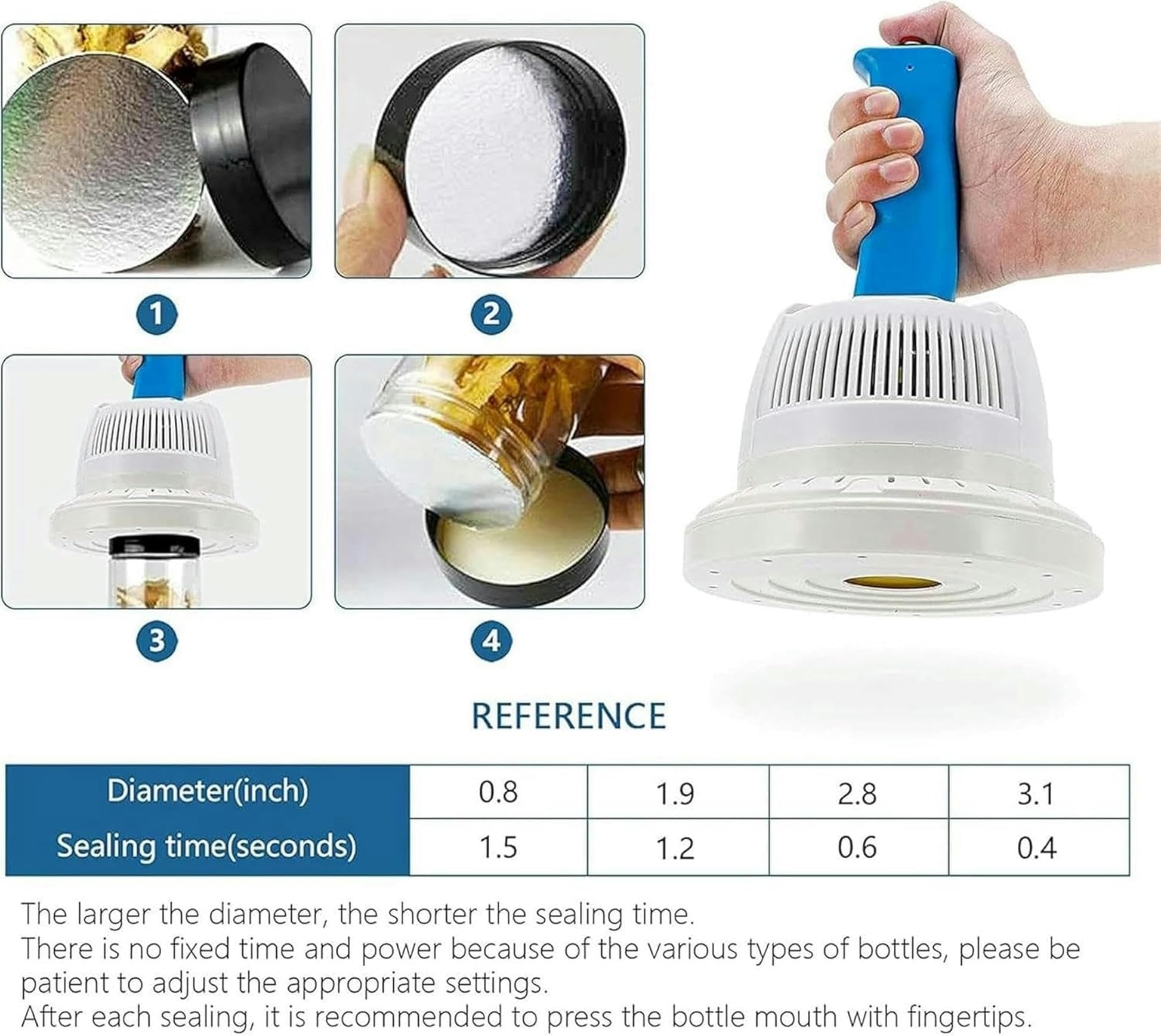 Electromagnetic Induction Sealing Machine, 20-130mm Induction Sealing Machine, Handheld Bottle Cap Sealing Machine, Suitable for Plastic Bottle caps
