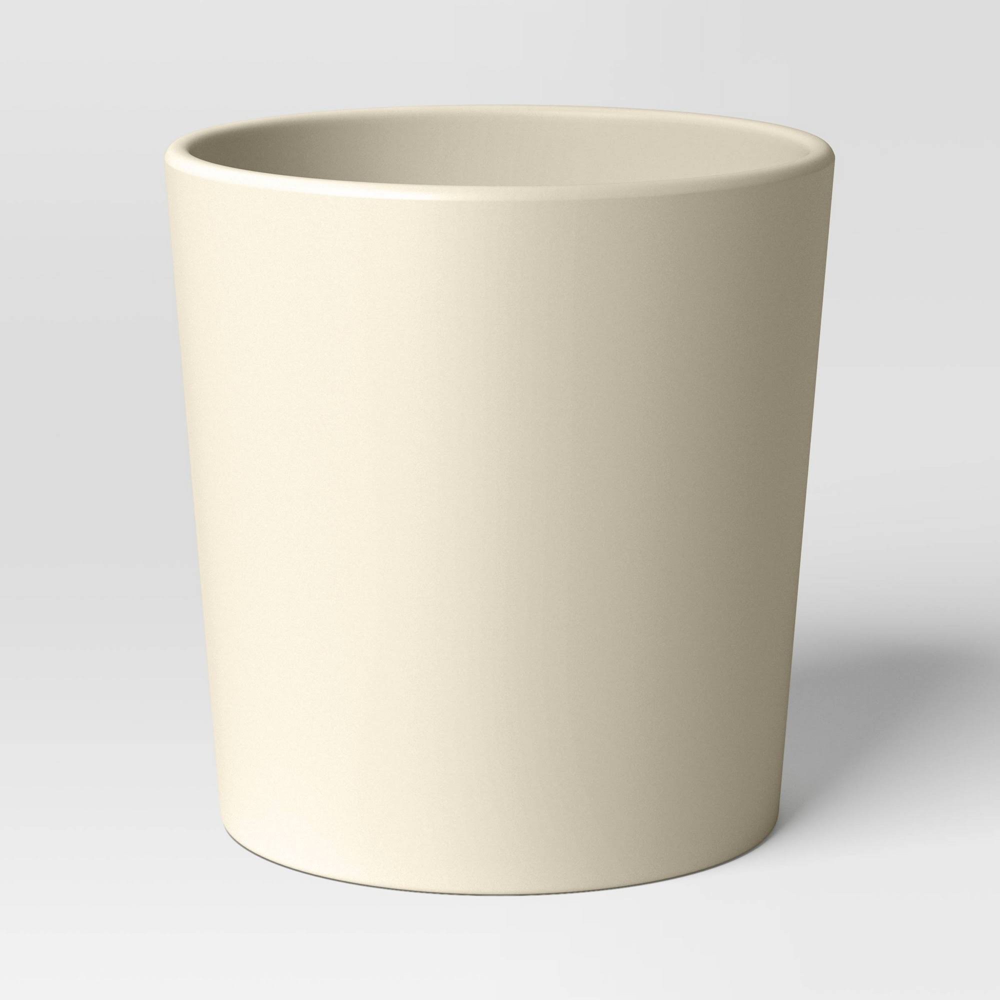 Aesthetic Plastic Indoor Outdoor Planter Pot Sour Cream 6.4