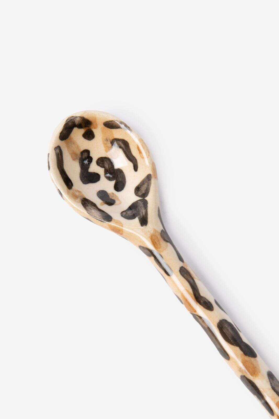 Bruine theelepel met leopard print