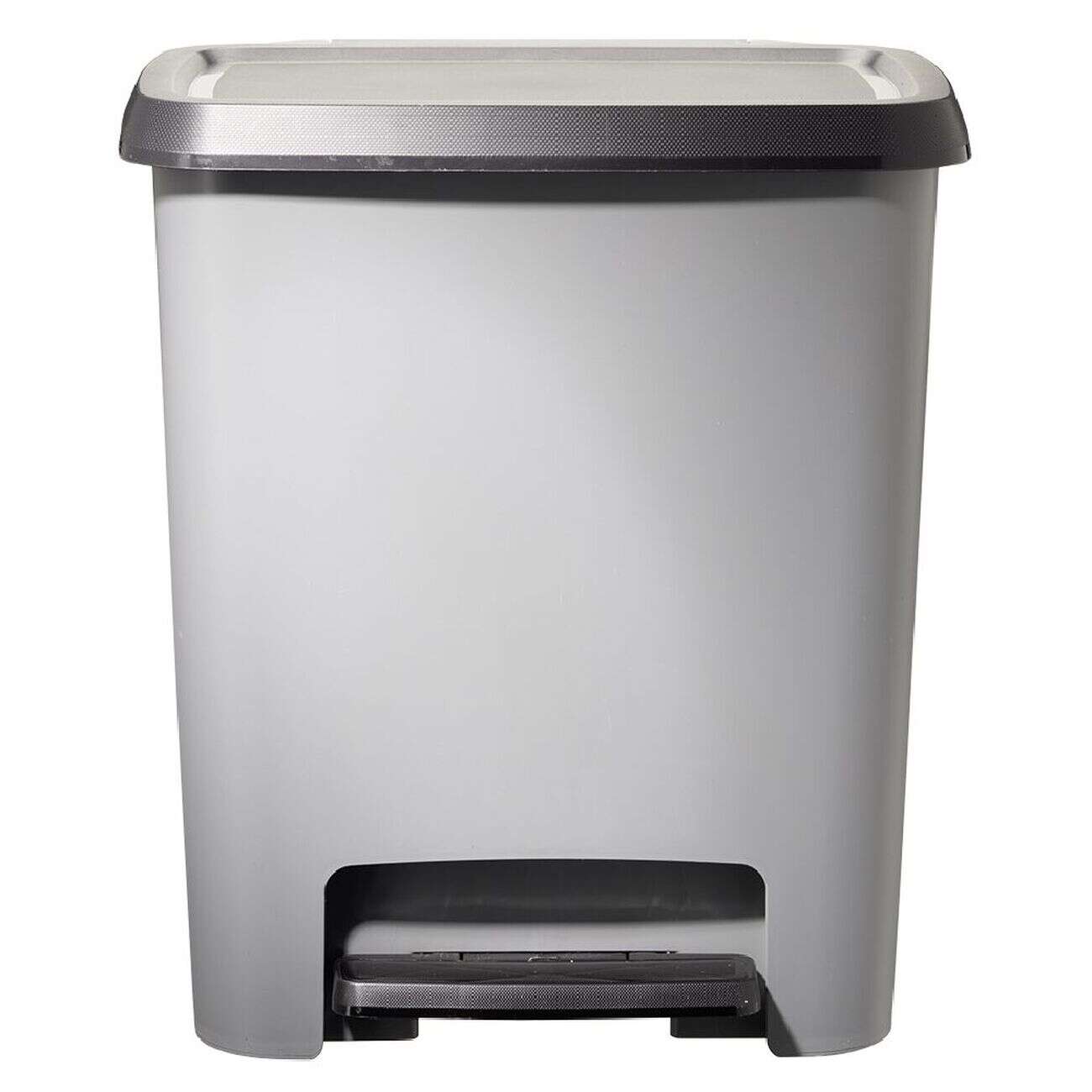 Poubelle à pédale plastique gris 25L