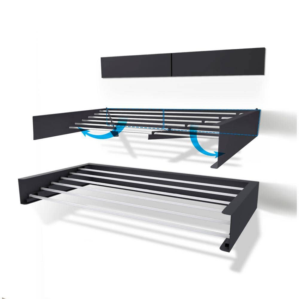 Step Up Products 40RACKGray 39.5 in. Retractable Laundry Drying Rack Industrial Gray