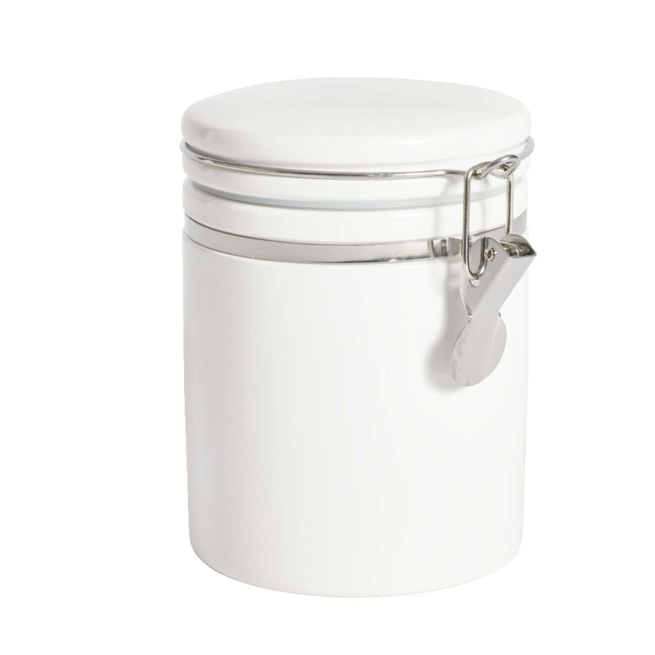 Pot en céramique blanc avec clip en métal Ø10xH13cm