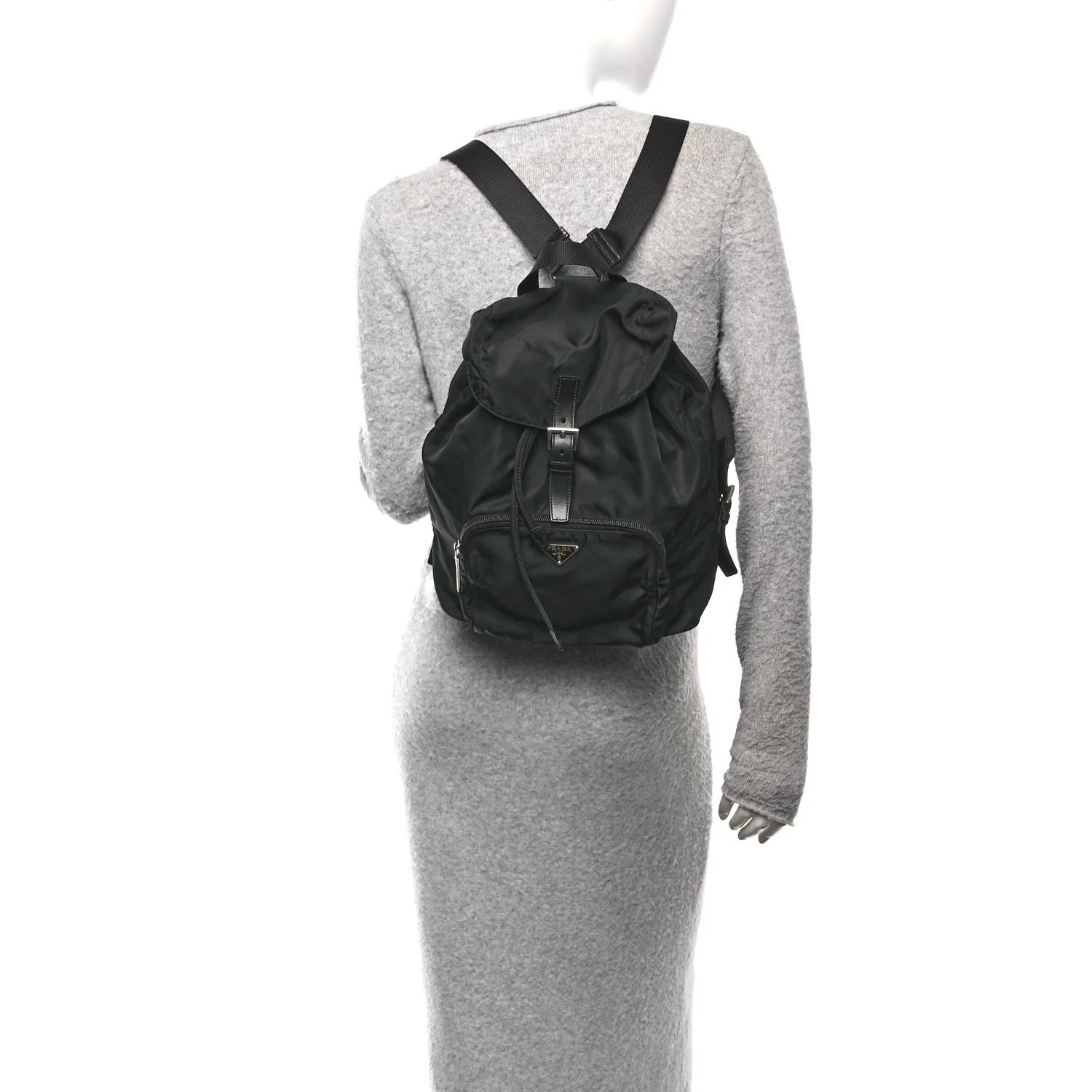 Tessuto Nylon Vela Cinch Backpack Black