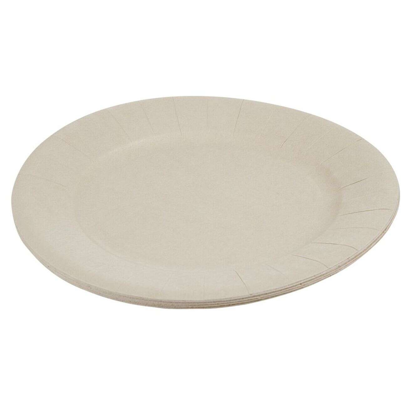 Lot de 10 assiettes en carton uni lin Ø18 cm