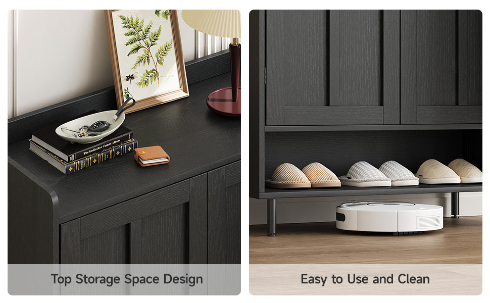black shoe cabinet