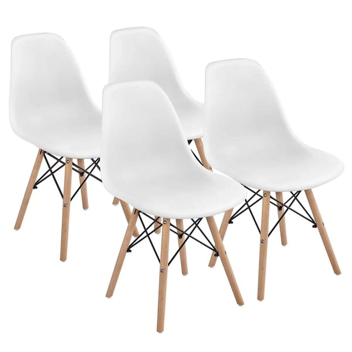 Set of 4 Modern Style Dining Chairs for Kitchen Dining Room, Black(Black) Image 10