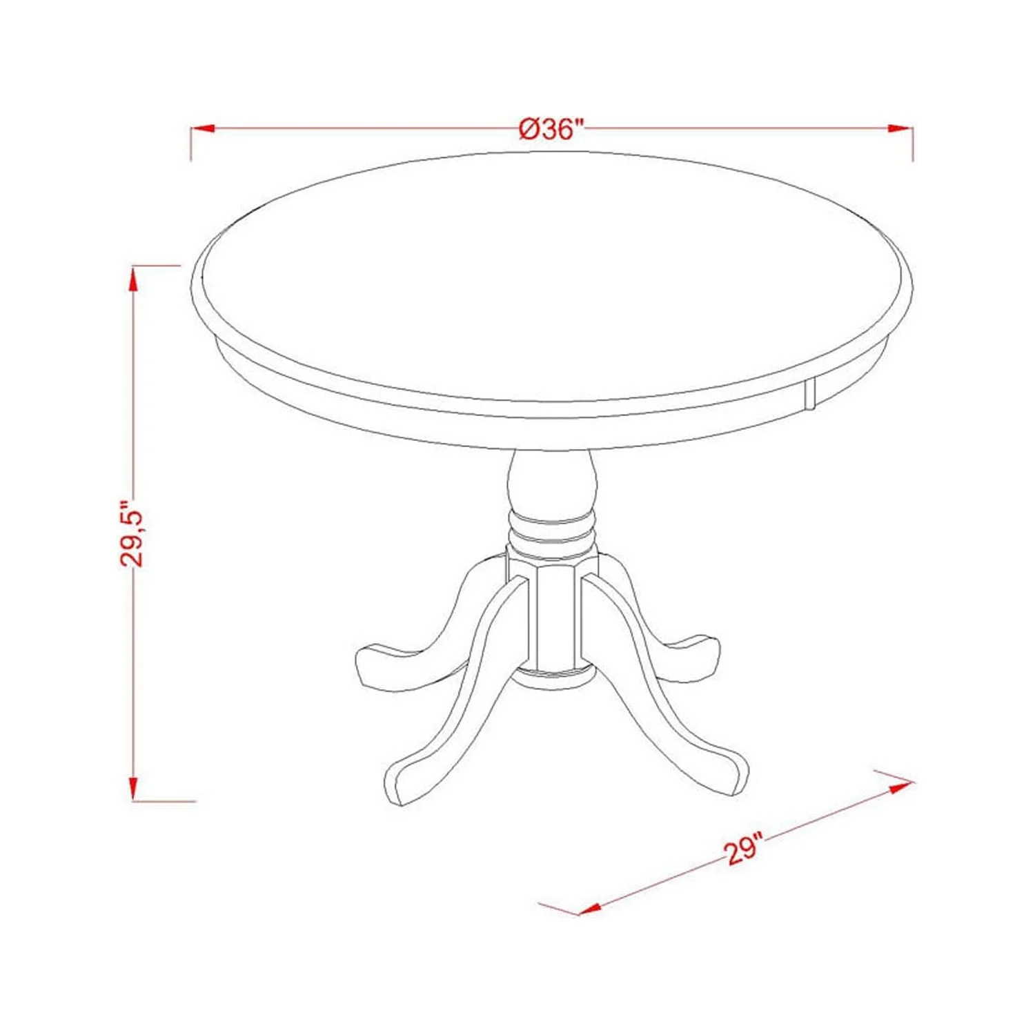 Antique 5-piece Wood Kitchen Table Set in Linen White(White) - Image 8