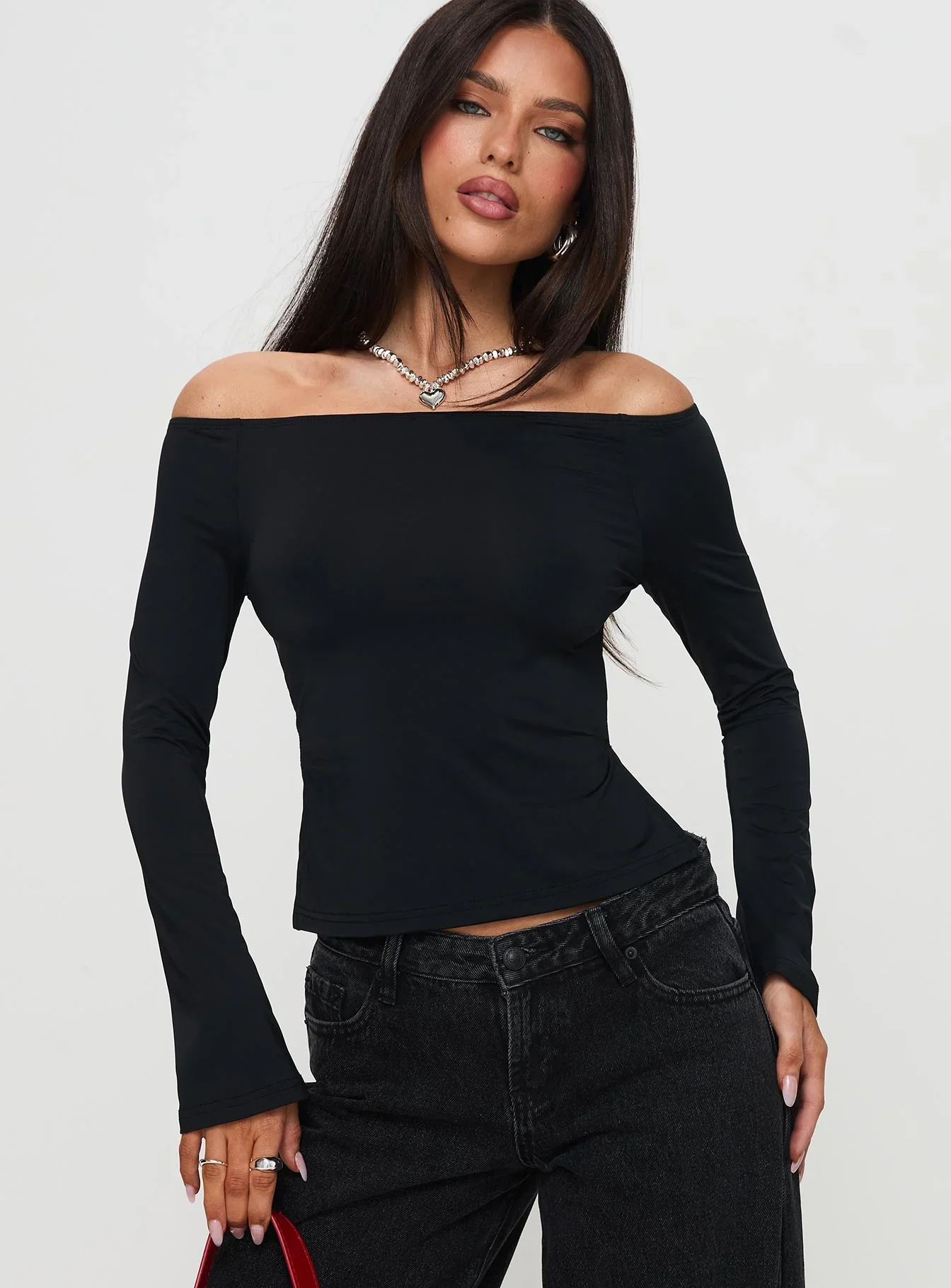 Maestro Off The Shoulder Top Black